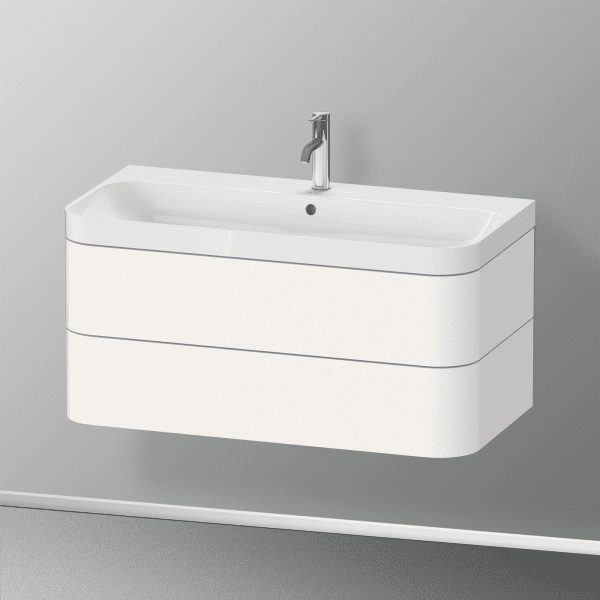 Duravit Happy D.2 Plus Schrank mit Waschbecken 48x98x49 cm, 2 Schubladen, weiß Hochglanz