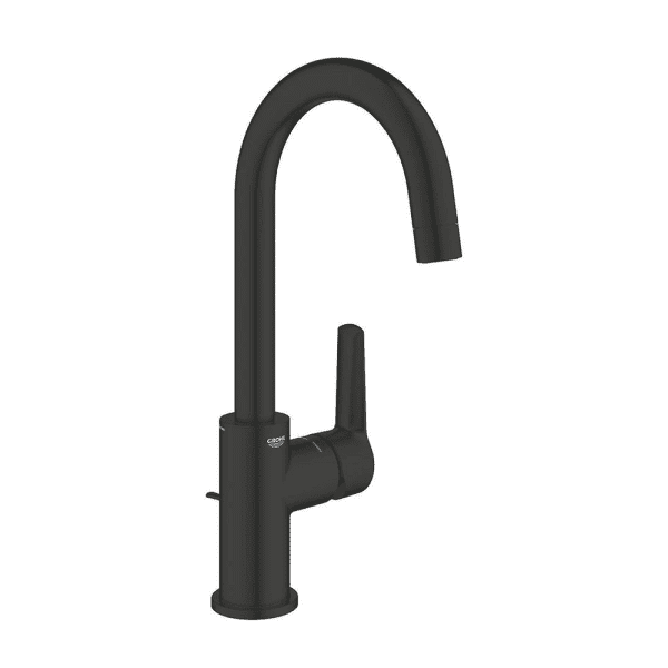 Grohe QuickFix Start Waschtischarmatur mit Ablauf, schwarz matt