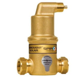Mikroblasen-Luftabscheider Spirovent Solar AutoClose, 22 mm Klemmanschluss, horizontal