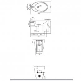 Scarabeo Wish Stand-Bidet weiß L: 57 cm B: 35 cm