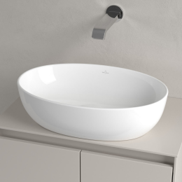 Villeroy & Boch Artis Aufsatzwaschtisch 49x33 cm, ohne Überlauf, CeramicPlus, Alpinweiß