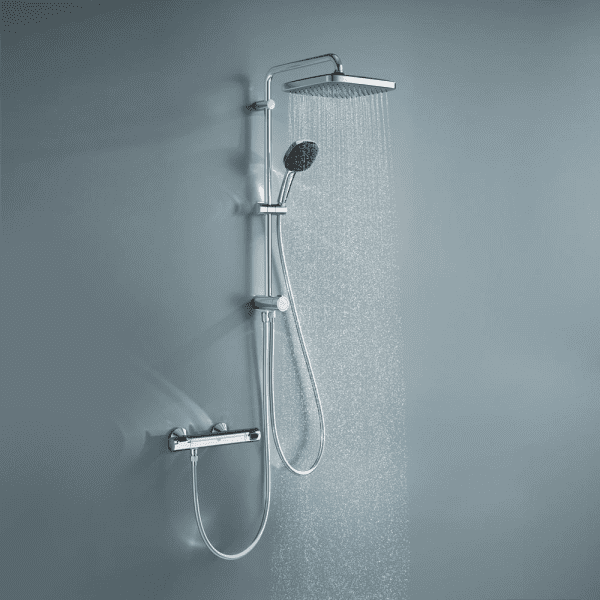 Grohe Vitalio Comfort Duschset ohne Armatur, 25x25 cm, 2 Strahlarten, Chrom