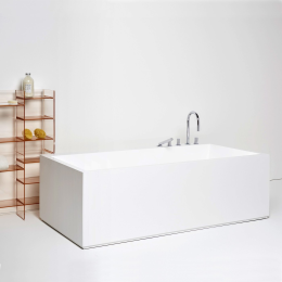 LAUFEN Kartell Rechteckbadewanne 170 x 86 cm, freistehend mit Kopfende links, weiß-matt