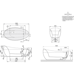 Villeroy & Boch Aveo Freistehende Badewanne 190 x 95 cm weiß alpin
