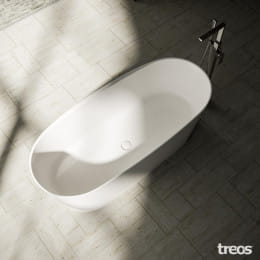Treos Serie 710 Mineralguss Badewanne freistehend 165 x 72 cm