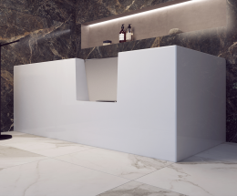 Schröder Uppsala Easy 180x80x49 cm Badewanne mit Tür rechts, Eck links