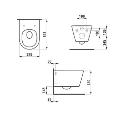Kartell LAUFEN Wand-WC mit Silent Flush mit CleanCoat (LCC), weiß