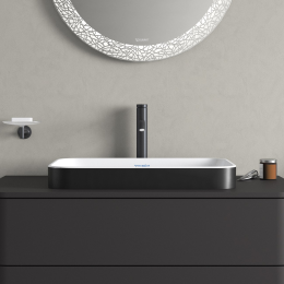 Duravit Happy D.2 Plus Aufsatzwaschbecken, 60x40 cm, ohne Überlauf, WonderGliss, weiß/Anthrazit Matt