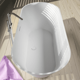 Riho Barcelona Freistehende Badewanne 1700 x 700 mm Weiß Seidenmatt