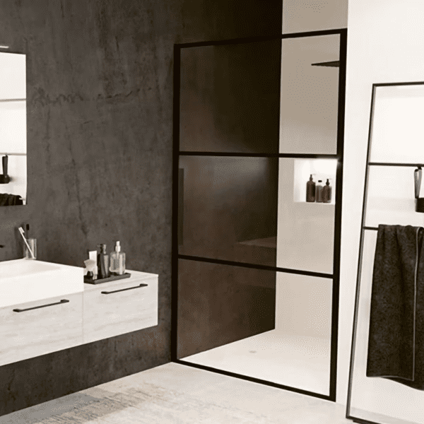 Riho Grid 101 Duschtür aus Glas mit modernem, industriellem Look, Höhe 200 cm