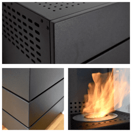 Glow Fire Mora Ethanolkamin Schwarz Pulverbeschichtet