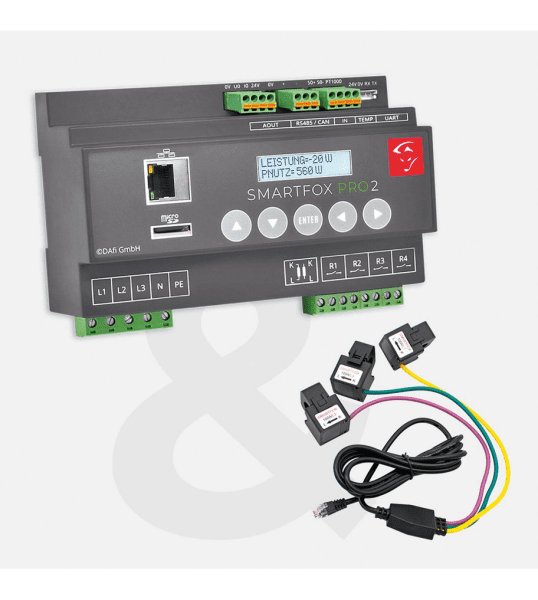 SMARTFOX Pro 2 3Y Energiemanager inkl. 100A Stromwandler teilbar - 0% MwSt (gemäß §12 Abs. 3 UstG)