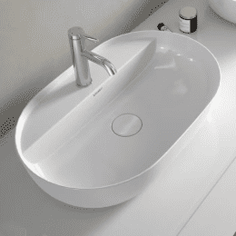 Duravit Luv Aufsatzbecken mit Hahnlochbank 60 x 40 cm, mit 1 Hahnloch, DuraCeram, mit WonderGliss