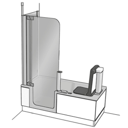 Artweger Artlift links mit Seitenwand und Vorrüstsatz 1600x750x2110mm MH/EK/VC