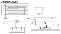 Villeroy & Boch Squaro Edge 12 Rechteck-Badewanne, Einbau 180x80x45 cm weiß