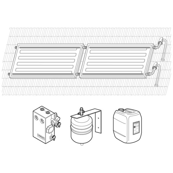 Weishaupt Paket Aufdach horizontal 2x1 AH F2, Solarsystem