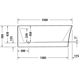 Duravit DuraSenja Eck-Badewanne 150x75cm, Ecke links 700576, weiß