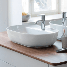 Duravit Luv Aufsatzbecken mit Hahnlochbank 60 x 40 cm, mit 1 Hahnloch, DuraCeram, mit WonderGliss