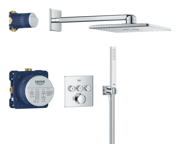 Grohe SmartControl Duschset mit Unterputzarmatur, mit Einbaukörper, Größe 31x31 cm, 2 Strahlarten, C