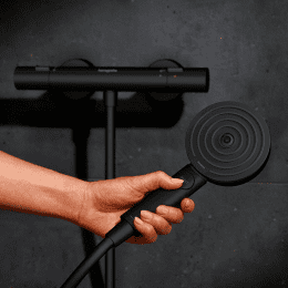 Hansgrohe Pulsify Select S Brauseset mit Thermostat, 3 Strahlarten, EcoSmart, mattschwarz