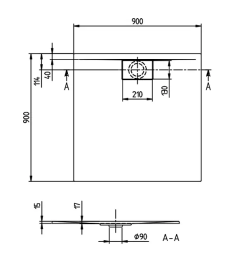 Villeroy & Boch Architectura MetalRim Duschwanne, 90x90 cm, Alpinweiß
