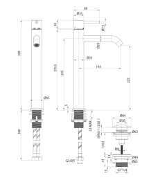 Bossini Teo Waschtischarmatur erhöht mit verschließbarem Ablaufventil Push-Open, chrom Bossini Teo Waschtischarmatur erhöht mit verschließbarem Ablaufventil Push-Open, chrom