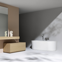 LAUFEN Val Oval-Badewanne freistehend 160x75 cm mit Überlaufspalt, weiß matt