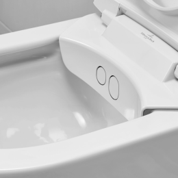 Villeroy & Boch ViClean-I 200 Wand-Dusch-WC mit DirectFlush, mit WC-Sitz mit CeramicPlus, pure black