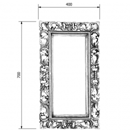 Sapho IN113 Rahmenspiegel 40x70cm, Schwarz
