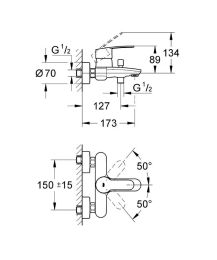 Grohe Eurostyle Cosmopolitan Badewanne Einhebelmischer, verchromt Grohe Eurostyle Cosmopolitan Badewanne Einhebelmischer, verchromt