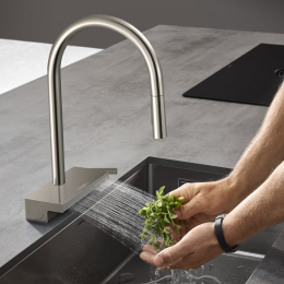 Hansgrohe Aquno Select M81 Küchenarmatur, ausziehbar, schwenkbar edelstahl gebürstet