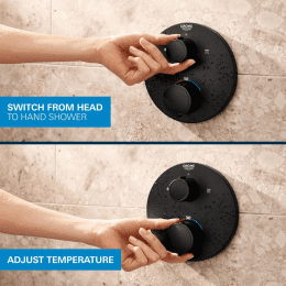 Grohe Vitalio Start Duschset mit Unterputz-Thermostat, Durchmesser 25 cm, 2 Strahlarten, mattschwarz