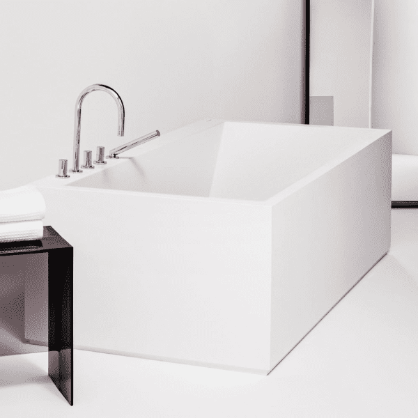 LAUFEN Kartell Rechteckbadewanne 170 x 86 cm, freistehend mit Kopfende links, weiß-matt