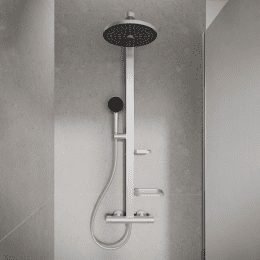 Ideal Standard ALU+ Brauseset mit Thermostat, Durchmesser 26 cm, 2 Strahlarten, Silber