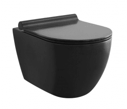 Geberit Duofix Set Vorwandelement, WC Gaia und WC-Sitz Softclose, Sigma30, schwarz matt/schwarz