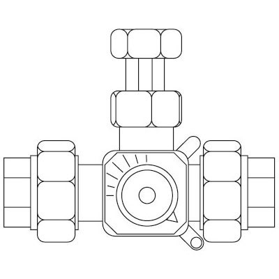 Weishaupt 3-Wege-Mischer Kvs 8 mit Stellknopf und Verschraubungen 3 x 1 IG