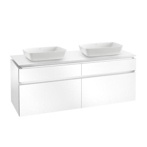 Villeroy & Boch Artis Aufsatzwaschtische mit Legato LED-Waschtischunterschrank 160 cm mit 4 Auszügen