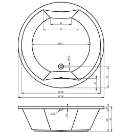 Riho Carmen 180/weiß/Touch+Heizung schwarz Hydro 3+4 Aero 24/Touch + Farblicht