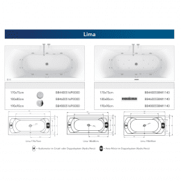 Riho Lima Easypool 3.1 Badewanne 180 x 80 cm Pneumatisch