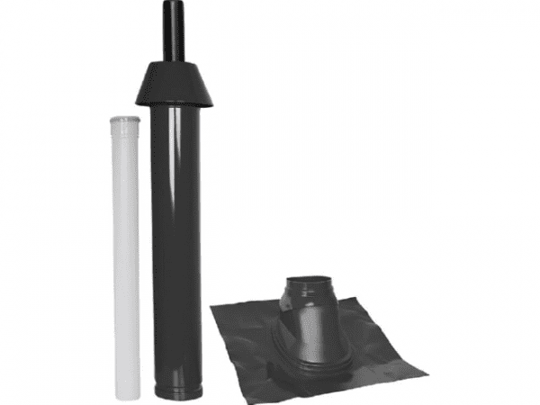 SKOBERNE Mündungspaket Skobifix nano Schrägdach 25° - 45°, DN 60/100 schwarz, 1,0m