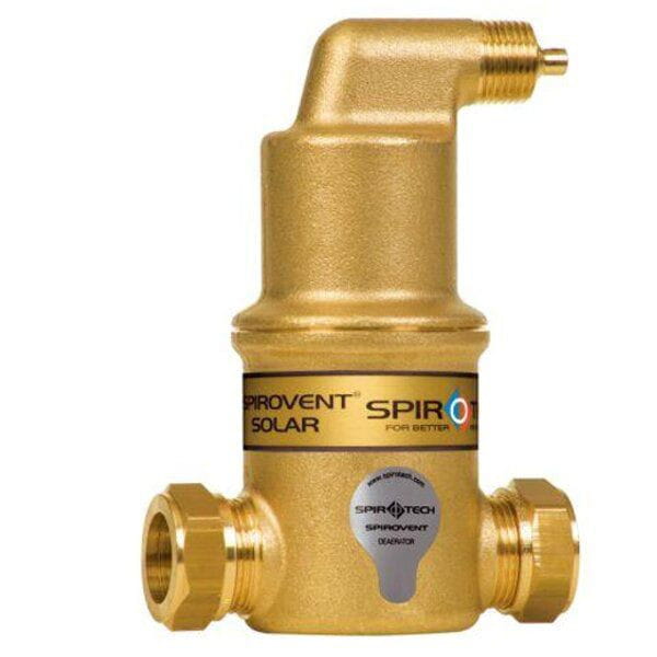 Mikroblasen-Luftabscheider Spirovent Solar AutoClose, 22 mm Klemmanschluss, horizontal