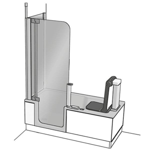 Artweger Artlift links mit Seitenwand und Hebesitz 1600x750x2110mm MH/EK/VC