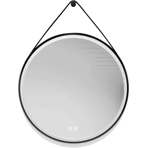 kielle Idolio Spiegel mit LED-Beleuchtung und Heizung, Durchmesser 59 cm, schwarz