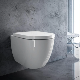 Treos Wand-Tiefspül-WC Weiß Glanz Serie 810 Oval spülrandlos 53cm