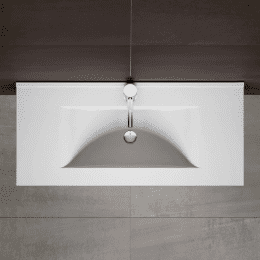 Riho Porto Wave 80 x 46 cm Waschtisch mit Waschtischunterschrank und LED-Spiegelschrank