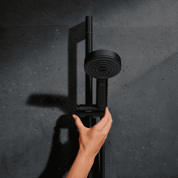 Hansgrohe Pulsify Select S Brauseset mit Thermostat, 3 Strahlarten, EcoSmart, mattschwarz