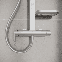 Ideal Standard ALU+Duschset mit Armatur, Durchmesser 26 cm, 2 Strahlarten, Silber