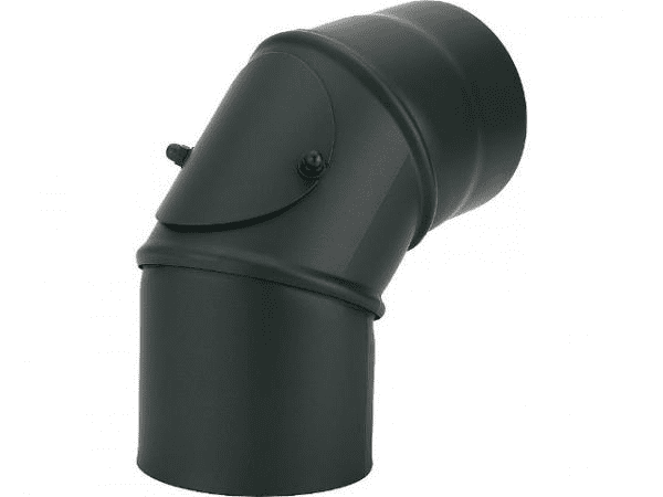 Rauchrohrbogen DN 150, 45° – Stahl lackiert, 2 mm, gussgrau