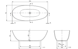 Villeroy & Boch Antao freistehende Badewanne, oval 170x75 cm weiß