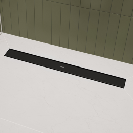 Hansgrohe RainDrain Go Duschrinne 80 cm mit beidseitigem Rost, mattschwarz